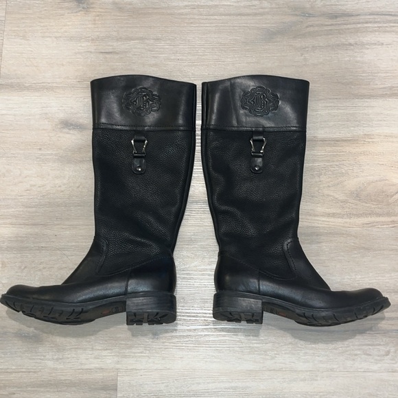 Blondo VIDA Waterproof Black Leather Tall Riding Boots SIZE 7 women’s - Picture 1 of 15